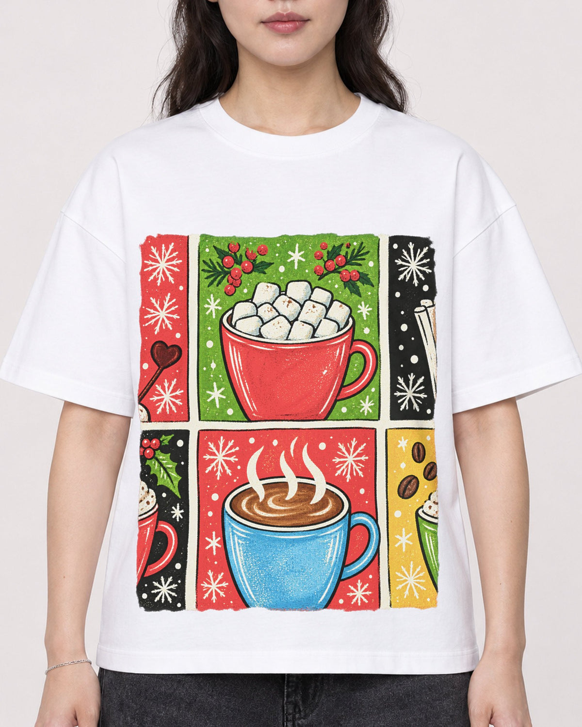 Mockup Boxy Heavyweight Tee White female close-up 03