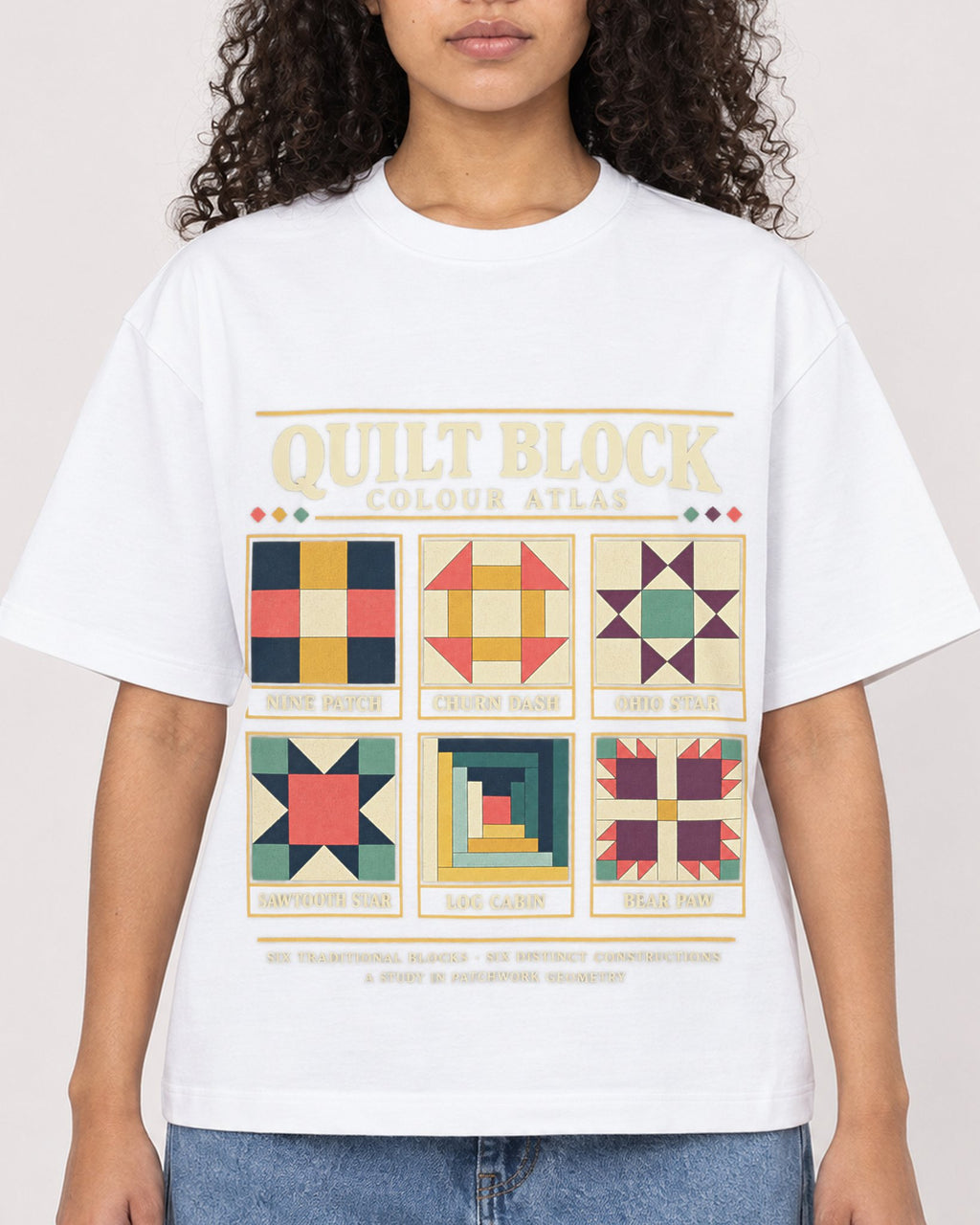 Mockup Boxy Heavyweight Tee White female close-up 10