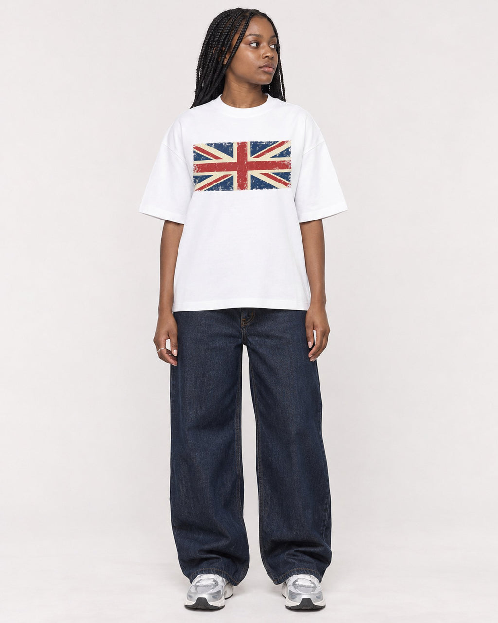 Mockup Boxy Heavyweight Tee White female full-body 04