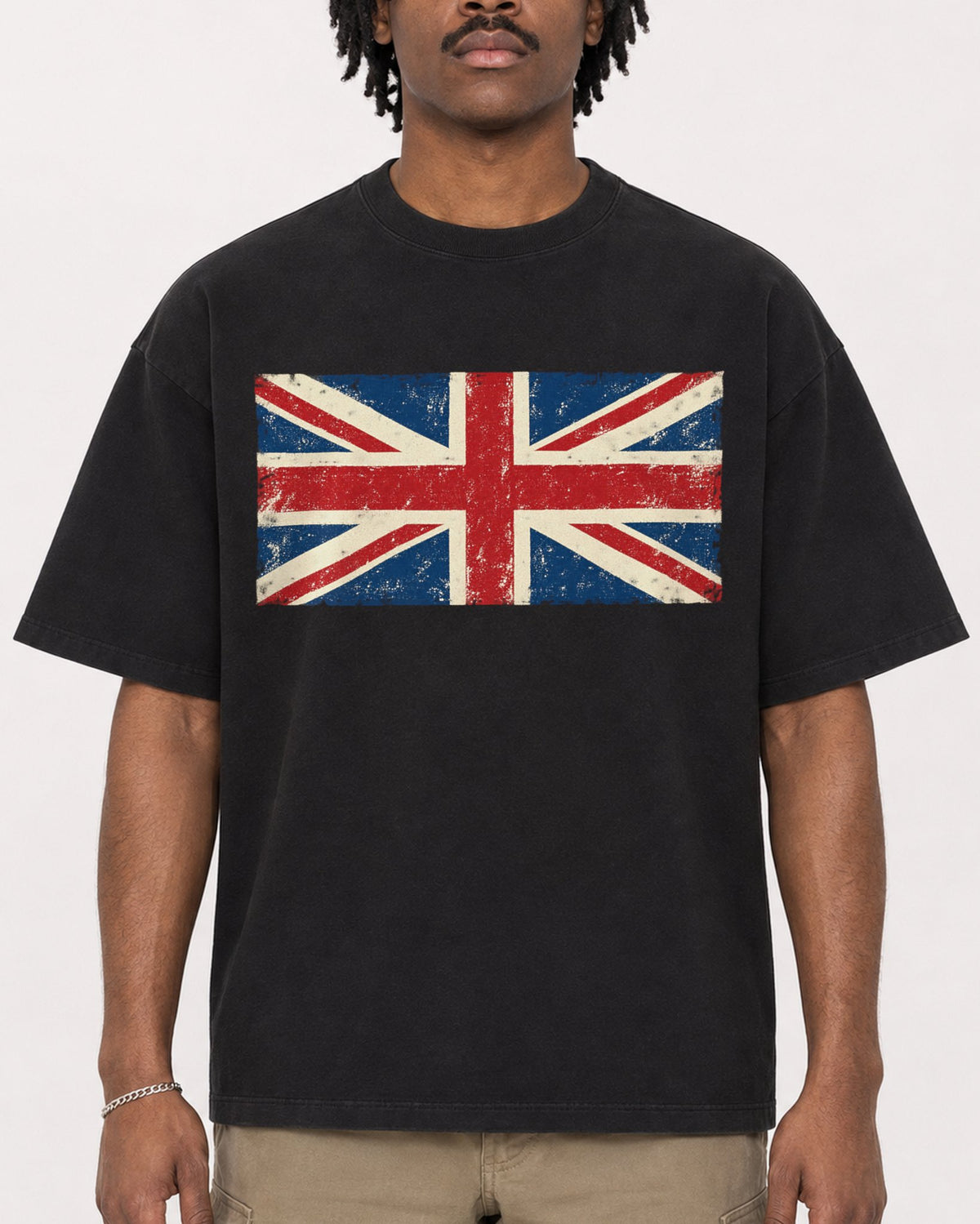 Mockup Boxy Heavyweight Tee Black male close-up 04