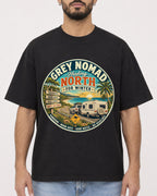 Mockup Boxy Heavyweight Tee Black male close-up 37