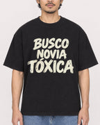 Mockup Boxy Heavyweight Tee Black male close-up 02