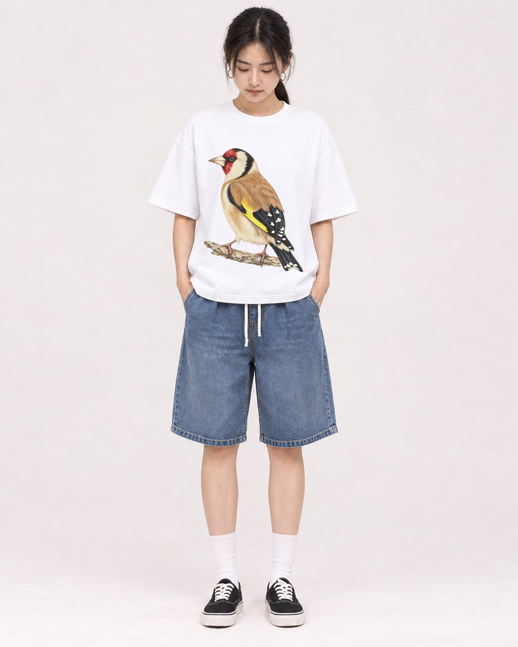 Mockup Boxy Heavyweight Tee White female full-body 21
