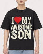 Mockup Boxy Heavyweight Tee Black male close-up 01