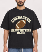 Mockup Boxy Heavyweight Tee Black male close-up 07