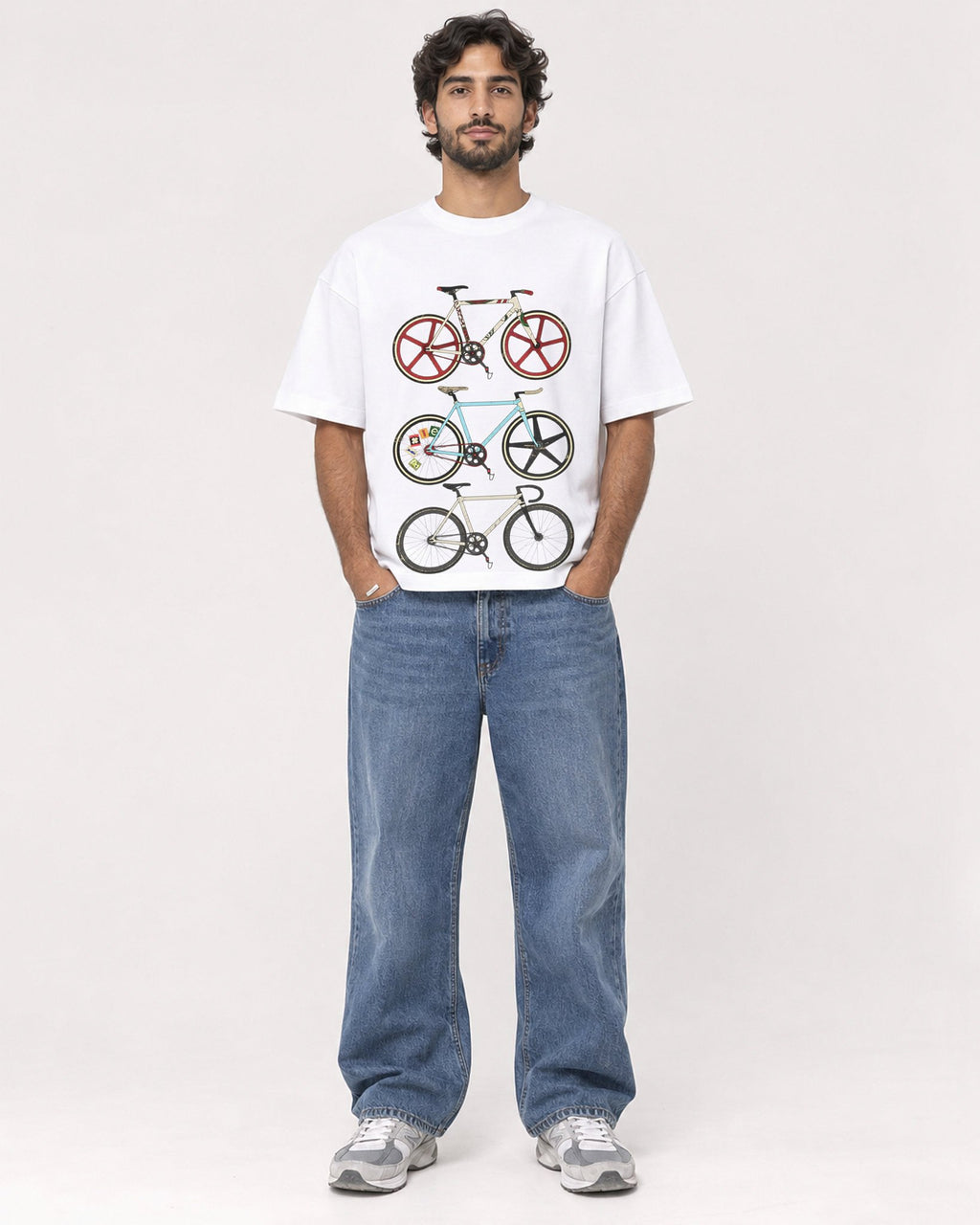 Mockup Boxy Heavyweight Tee White male full-body 17