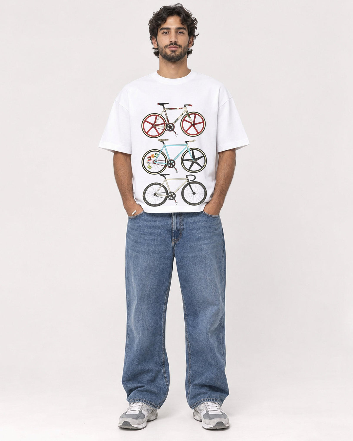 Mockup Boxy Heavyweight Tee White male full-body 17