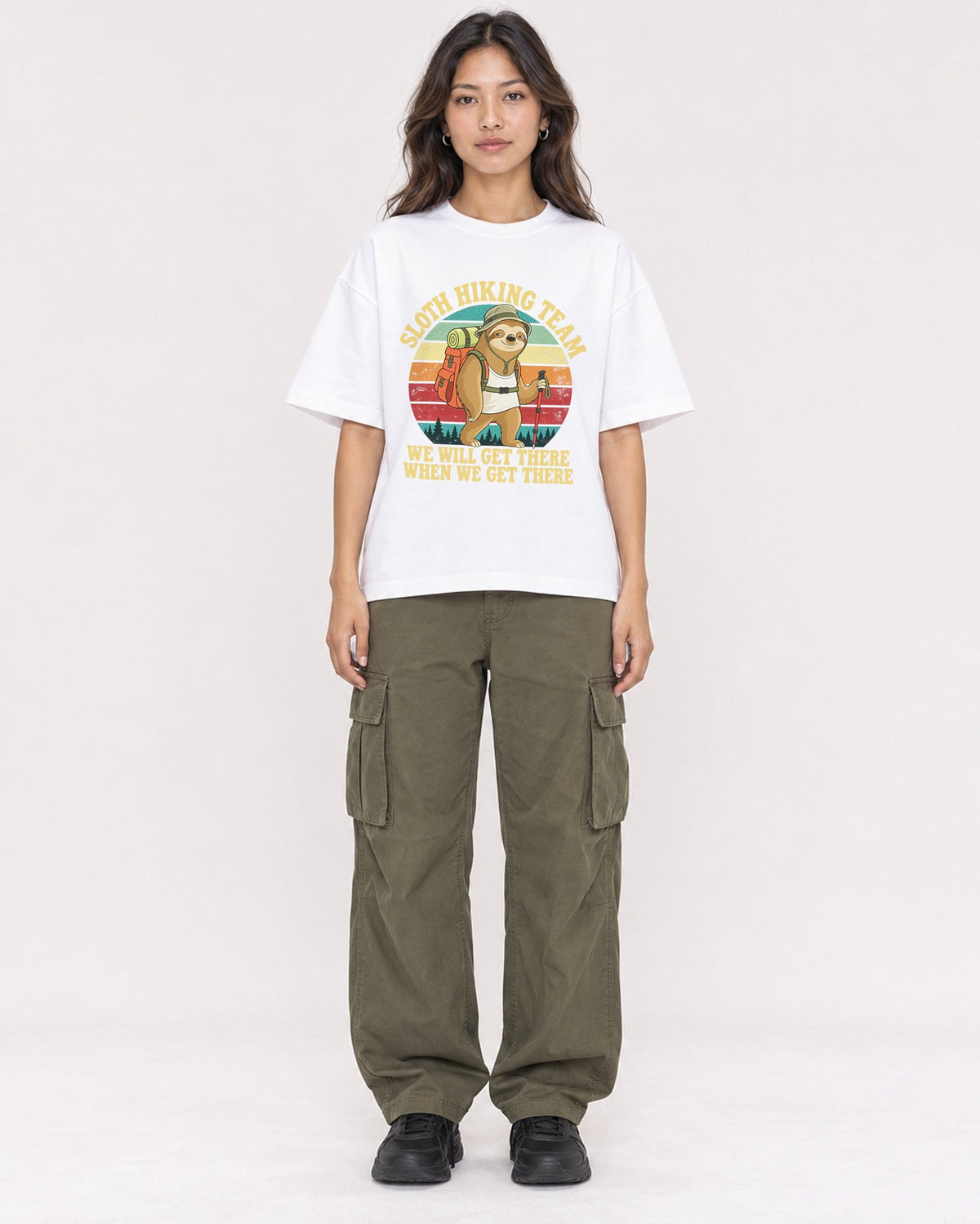 Mockup Boxy Heavyweight Tee White female full-body 02