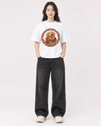 Mockup Boxy Heavyweight Tee White female full-body 03