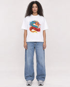 Mockup Boxy Heavyweight Tee White female full-body 10