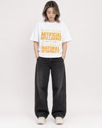 Mockup Boxy Heavyweight Tee White female full-body 33