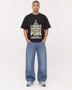 Mockup Boxy Heavyweight Tee Black male full-body 50