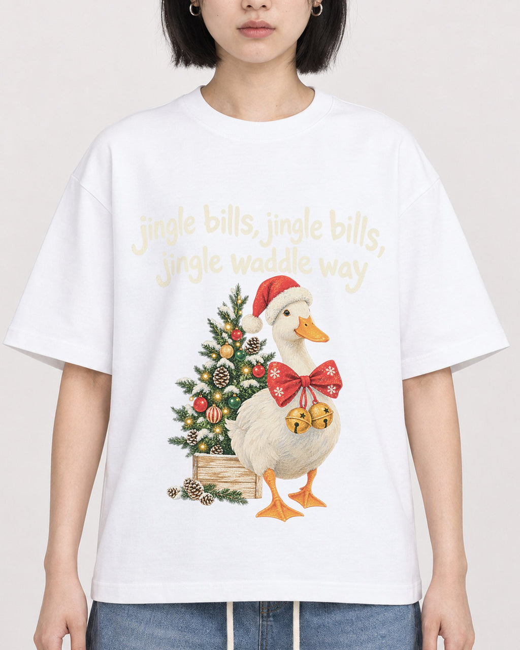 Mockup Boxy Heavyweight Tee White female close-up 11