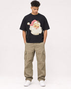 Mockup Boxy Heavyweight Tee Black male full-body 20
