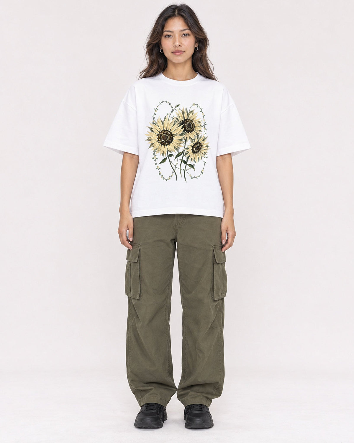 Mockup Boxy Heavyweight Tee White female full-body 02