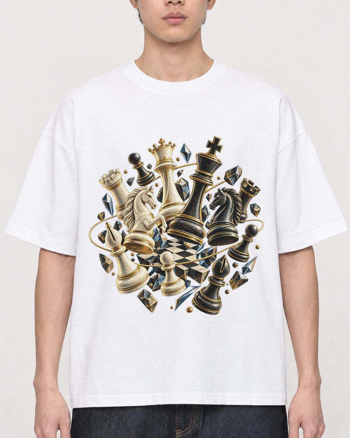 Mockup Boxy Heavyweight Tee White male close-up 01