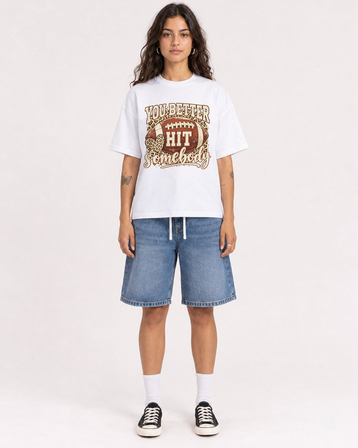 Mockup Boxy Heavyweight Tee White female full-body 06