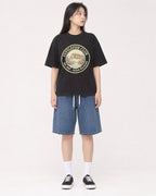 Mockup Boxy Heavyweight Tee Black female full-body 01