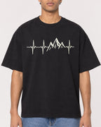 Mockup Boxy Heavyweight Tee Black male close-up 10