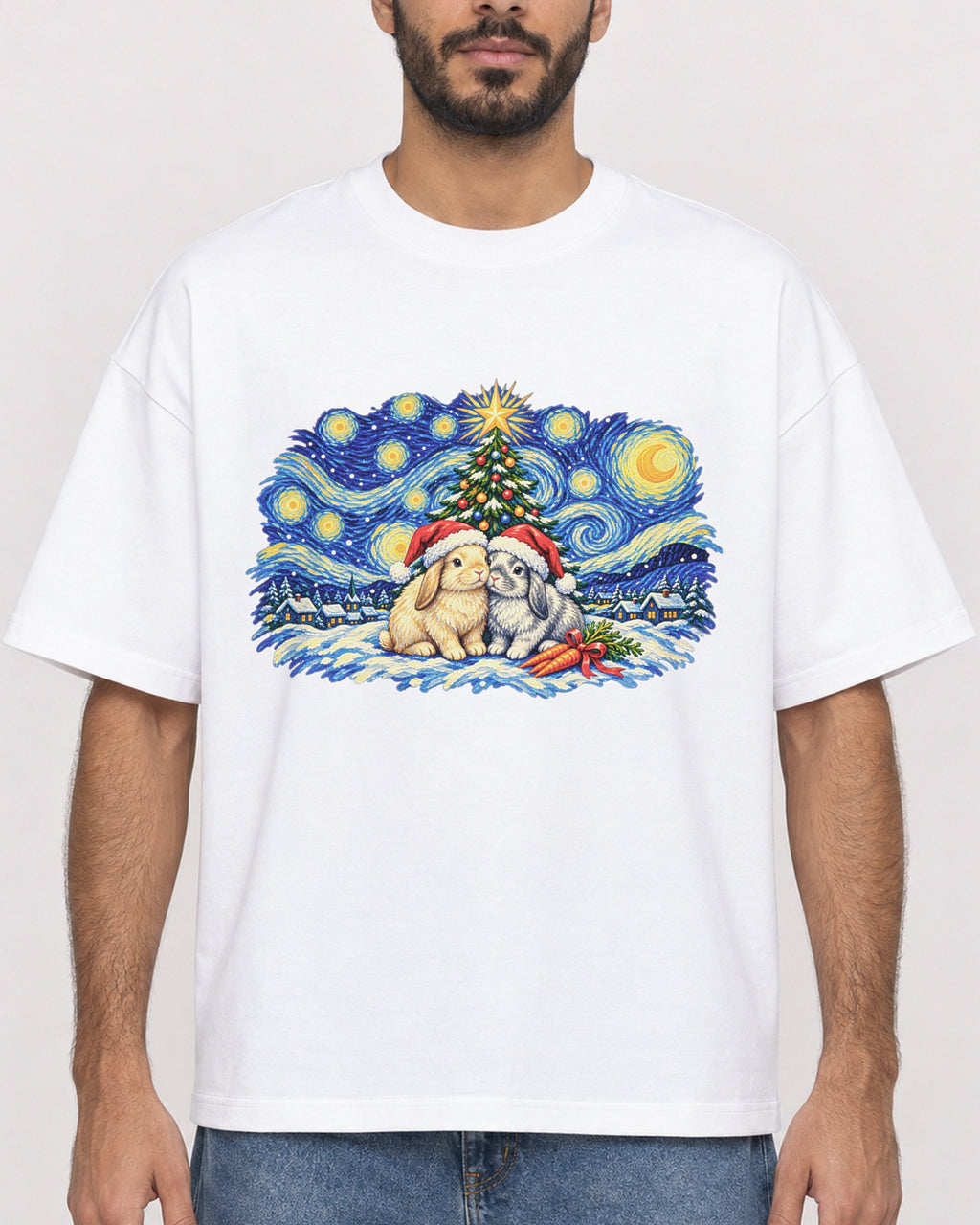 Mockup Boxy Heavyweight Tee White male close-up 07