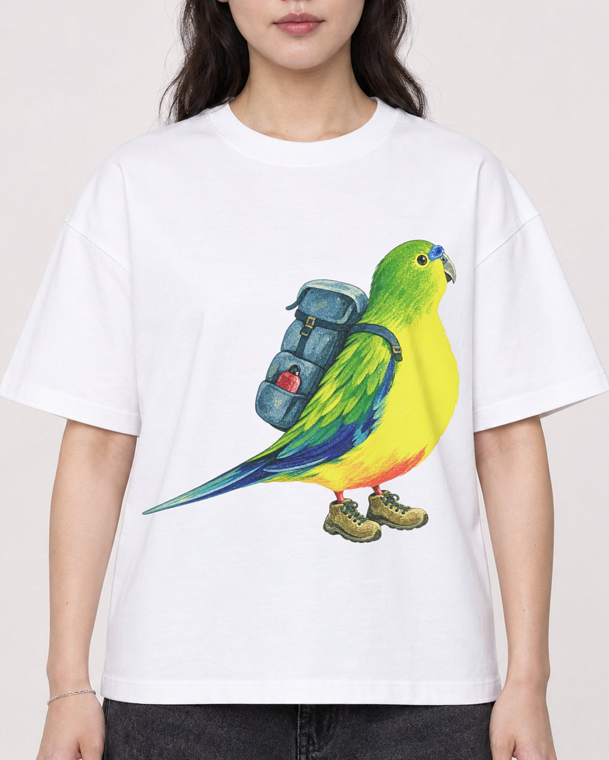 Mockup Boxy Heavyweight Tee White female close-up 03