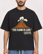 Mockup Boxy Heavyweight Tee Black male close-up 07