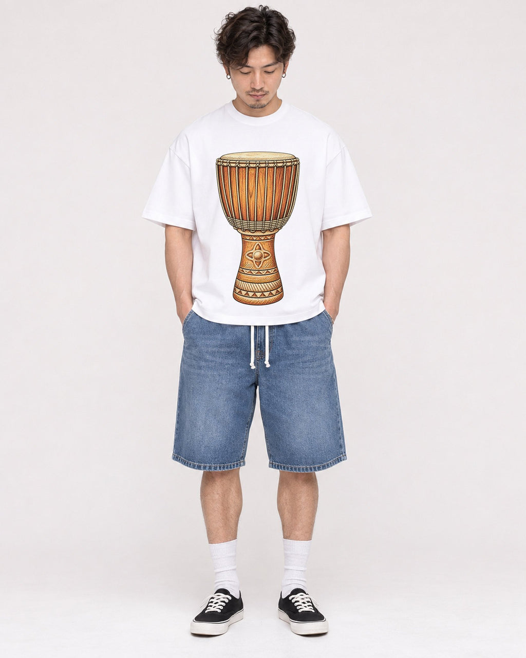 Mockup Boxy Heavyweight Tee White male full-body 03