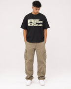 Mockup Boxy Heavyweight Tee Black male full-body 16