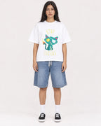 Mockup Boxy Heavyweight Tee White female full-body 46