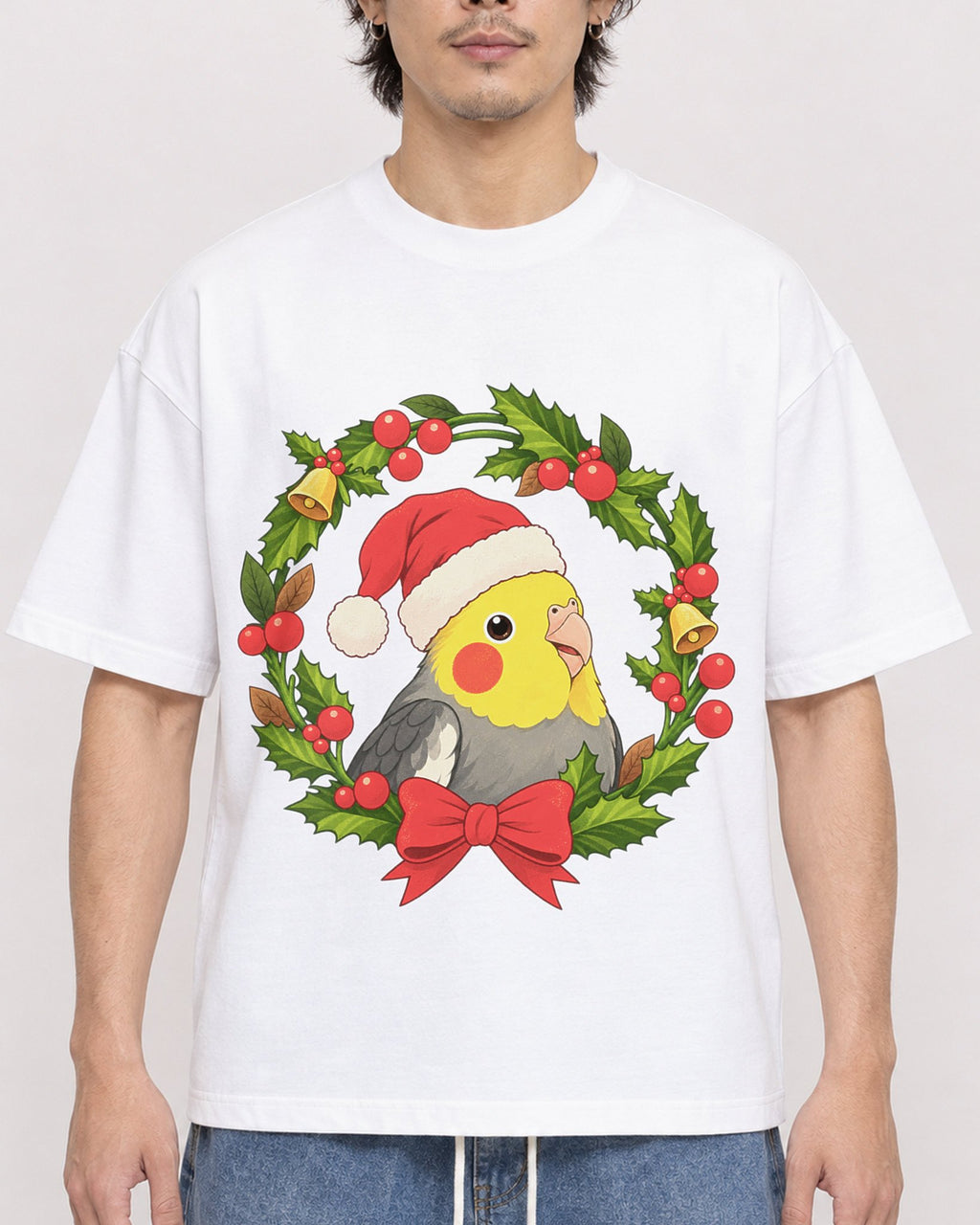 Mockup Boxy Heavyweight Tee White male close-up 03
