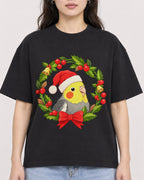 Mockup Boxy Heavyweight Tee Black female close-up 03