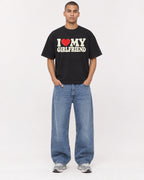 Mockup Boxy Heavyweight Tee Black male full-body 50