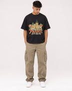 Mockup Boxy Heavyweight Tee Black male full-body 16
