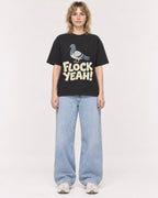 Mockup Boxy Heavyweight Tee Black female full-body 19