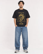 Mockup Boxy Heavyweight Tee Black male full-body 02