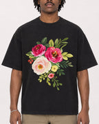 Mockup Boxy Heavyweight Tee Black male close-up 04