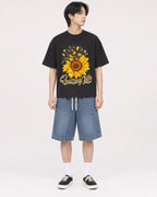 Mockup Boxy Heavyweight Tee Black male full-body 11
