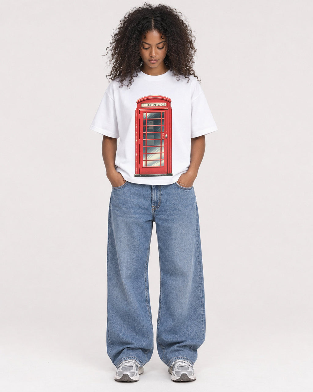 Mockup Boxy Heavyweight Tee White female full-body 05
