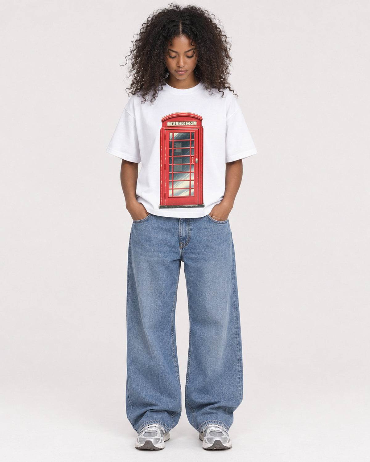 Mockup Boxy Heavyweight Tee White female full-body 05