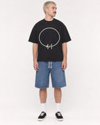 Mockup Boxy Heavyweight Tee Black male full-body 39