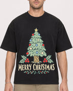 Mockup Boxy Heavyweight Tee Black male close-up 08