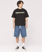 Mockup Boxy Heavyweight Tee Black male full-body 03
