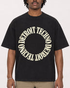 Mockup Boxy Heavyweight Tee Black male close-up 04