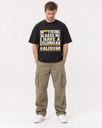 Mockup Boxy Heavyweight Tee Black male full-body 08