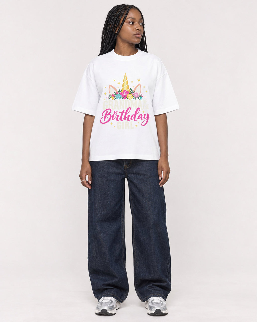 Mockup Boxy Heavyweight Tee White female full-body 04