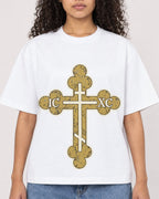 Mockup Boxy Heavyweight Tee White female close-up 10