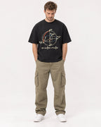 Mockup Boxy Heavyweight Tee Black male full-body 08