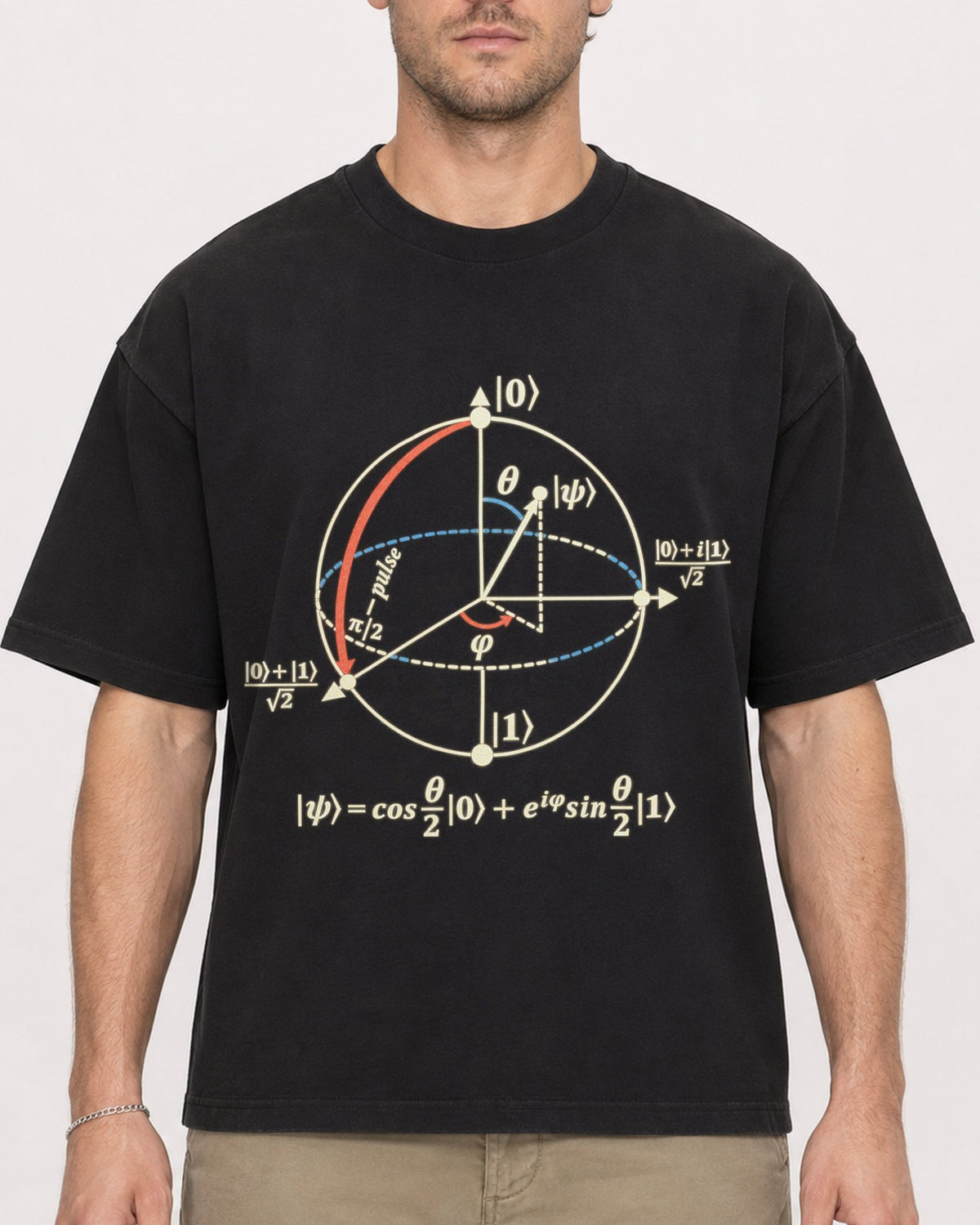 Mockup Boxy Heavyweight Tee Black male close-up 08