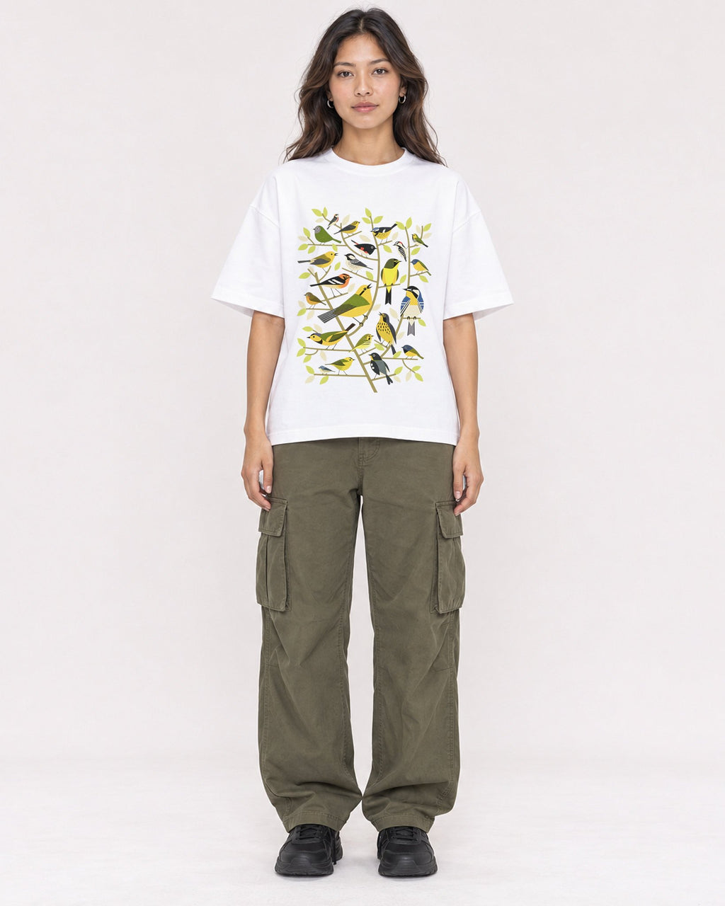Mockup Boxy Heavyweight Tee White female full-body 02