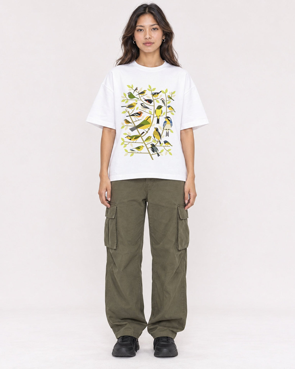 Mockup Boxy Heavyweight Tee White female full-body 02